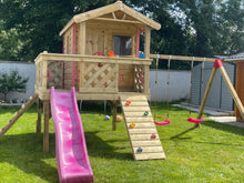 Load image into Gallery viewer, Andys Playhouse ( Large playhouse with activity swings and slides )