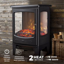 Load image into Gallery viewer, De Vielle Classic 3D Electric Stove Black 1800W