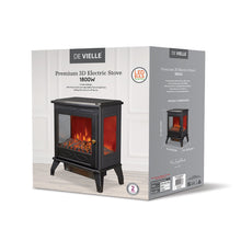 Load image into Gallery viewer, De Vielle Premium 3D Electric Stove Black 1850W