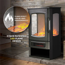Load image into Gallery viewer, De Vielle Premium 3D Tall Electric Stove Black 2000W