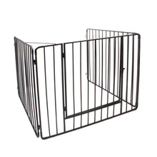 Load image into Gallery viewer, Heritage Premium Black Heavy Duty Stove Guard with Front Opening Gate