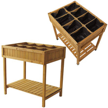 Load image into Gallery viewer, Sprouting Wooden Raised Herb Garden Planter