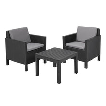 Load image into Gallery viewer, Keter Chicago Balcony Set Graphite with Cool Grey Cushions