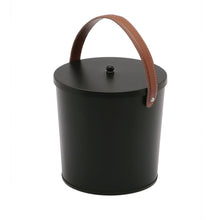 Load image into Gallery viewer, De Vielle Ash Bucket with Lid &amp; Leather Handle 25cm ( sold in set of 2 €79.99 = €39.99 each )
