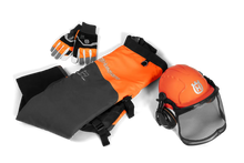Load image into Gallery viewer, Husqvarna Classic Protective Kit ( Helmet , Gloves &amp; Trousers )
