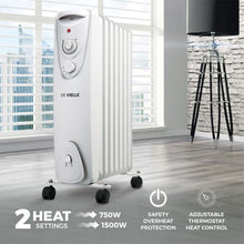 Load image into Gallery viewer, NEW MCL 8 Fin Oil Free Radiator Heater White 1500 watt
