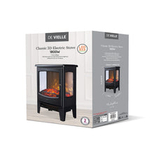 Load image into Gallery viewer, De Vielle Classic 3D Electric Stove Black 1800W
