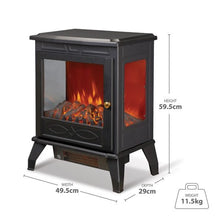 Load image into Gallery viewer, De Vielle Premium 3D Electric Stove Black 1850W
