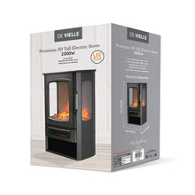 Load image into Gallery viewer, De Vielle Premium 3D Tall Electric Stove Black 2000W
