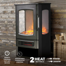 Load image into Gallery viewer, De Vielle Premium 3D Tall Electric Stove Black 2000W
