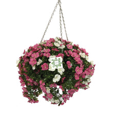 Load image into Gallery viewer, Nearly Natural Flower Hanging Basket White &amp; Pink (only sold in carton of 4 pcs = €49.99 each)
