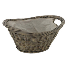 Load image into Gallery viewer, De Vielle Natural Wicker Oval Basket with Canvas Liner NEW GREY

