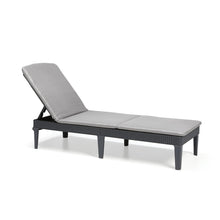 Load image into Gallery viewer, Keter Jaipur Sun Lounger Graphite with Cool Grey Cushions set of 2
