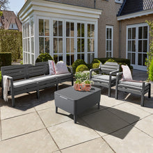 Load image into Gallery viewer, Keter Delano 3 Seater Lounge Set with Salemo Table Graphite
