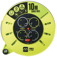 Load image into Gallery viewer, Masterplug ProXT 10 metre 4 Socket Cable Reel
