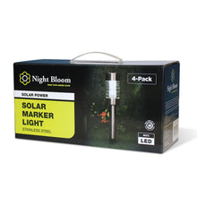 Load image into Gallery viewer, Night Bloom Solar Marker Light Stainless Steel Carry Pack Pk4
