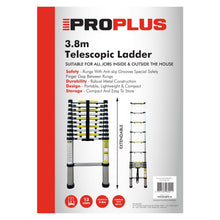 Load image into Gallery viewer, ProPlus 3.8mt (12.46 ft ) Telescopic Ladder
