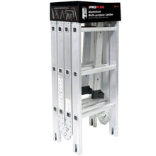 Load image into Gallery viewer, ProPlus 4 Section Hinged Aluminum Ladder
